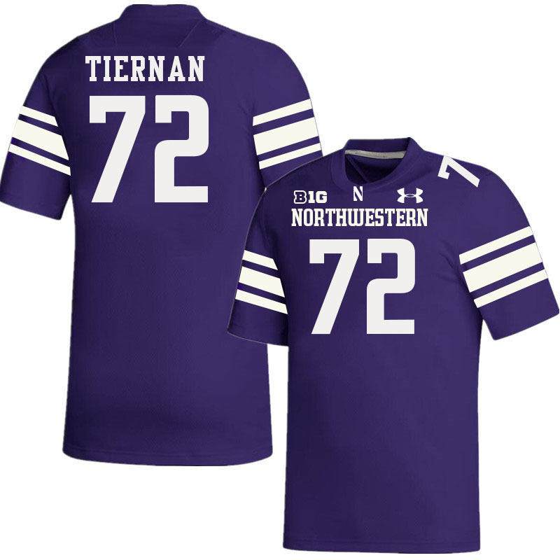 Northwestern Wildcats #72 Caleb Tiernan College Football Jerseys Stitched-Purple